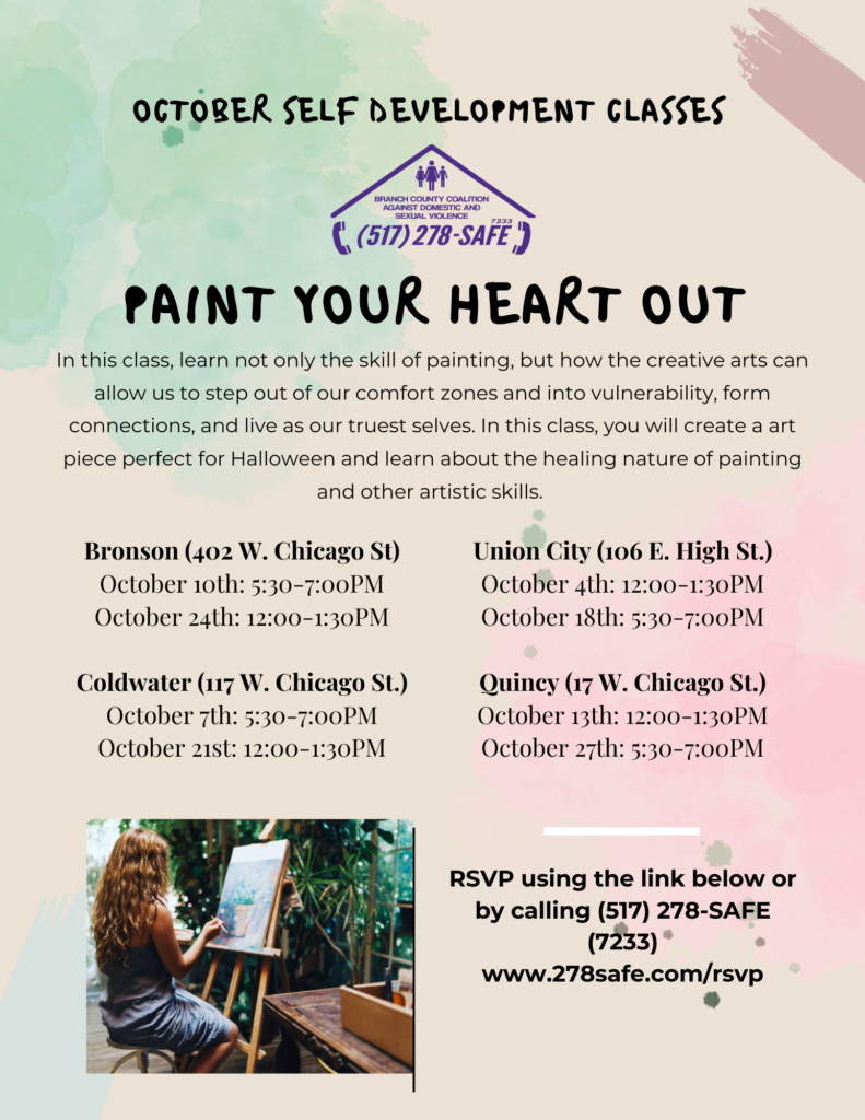 Paint Your Heart Out (517) 278SAFE BCCADSV